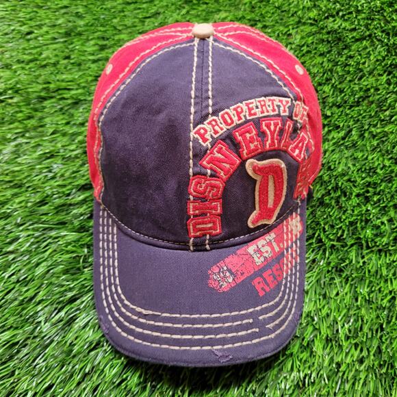 Y2K Disney Parks Disneyland Distressed Collegiate Strapback Womens Hat Cap - Picture 2 of 10